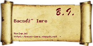 Bacsó Imre névjegykártya