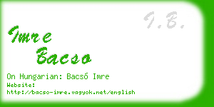 imre bacso business card